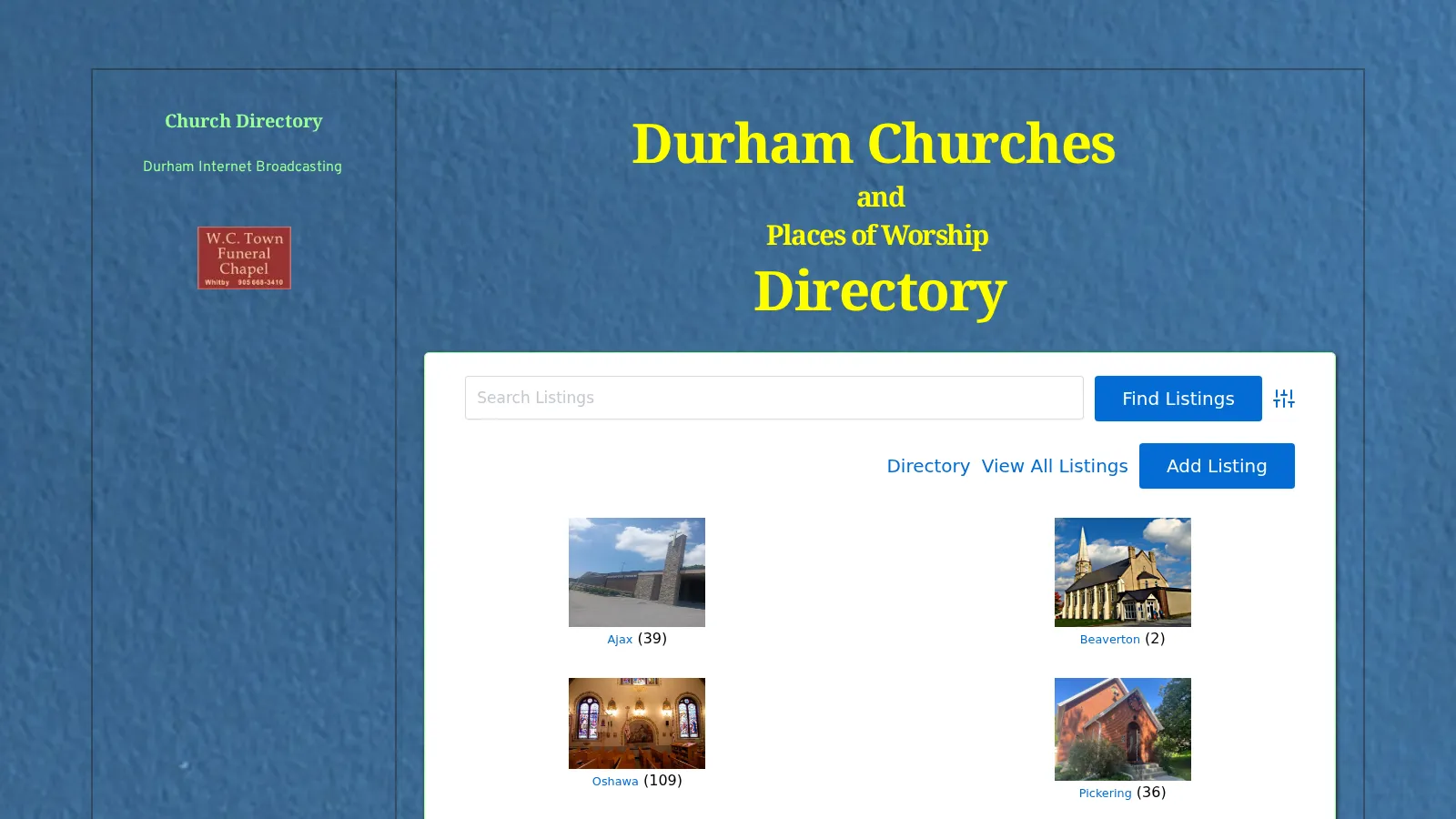 durhamchurches.com website