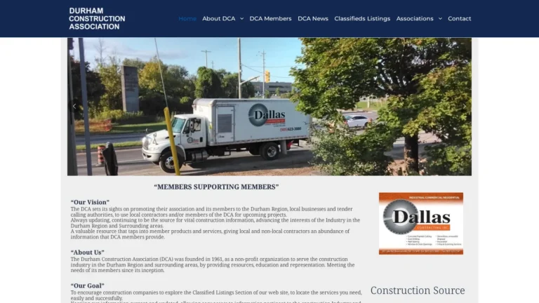Durham Construction Association website preview