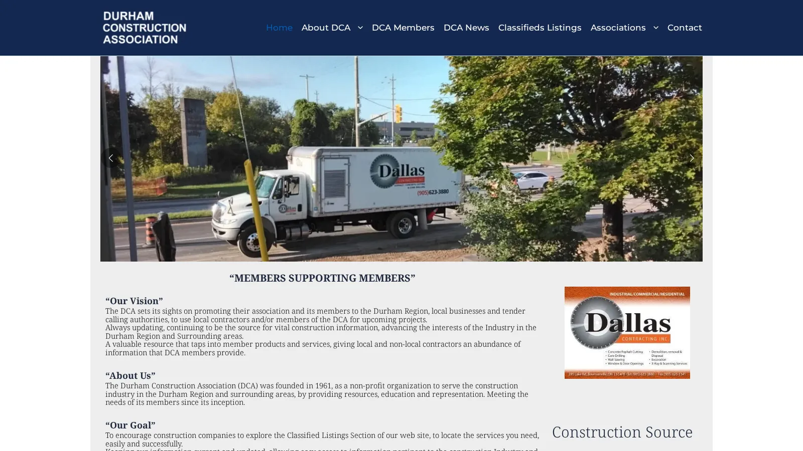 Durham Construction Association website