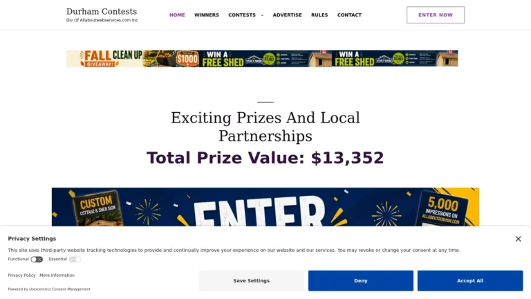 Durham Contests website preview