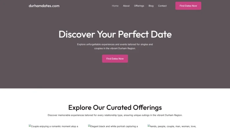durhamdates.com website preview