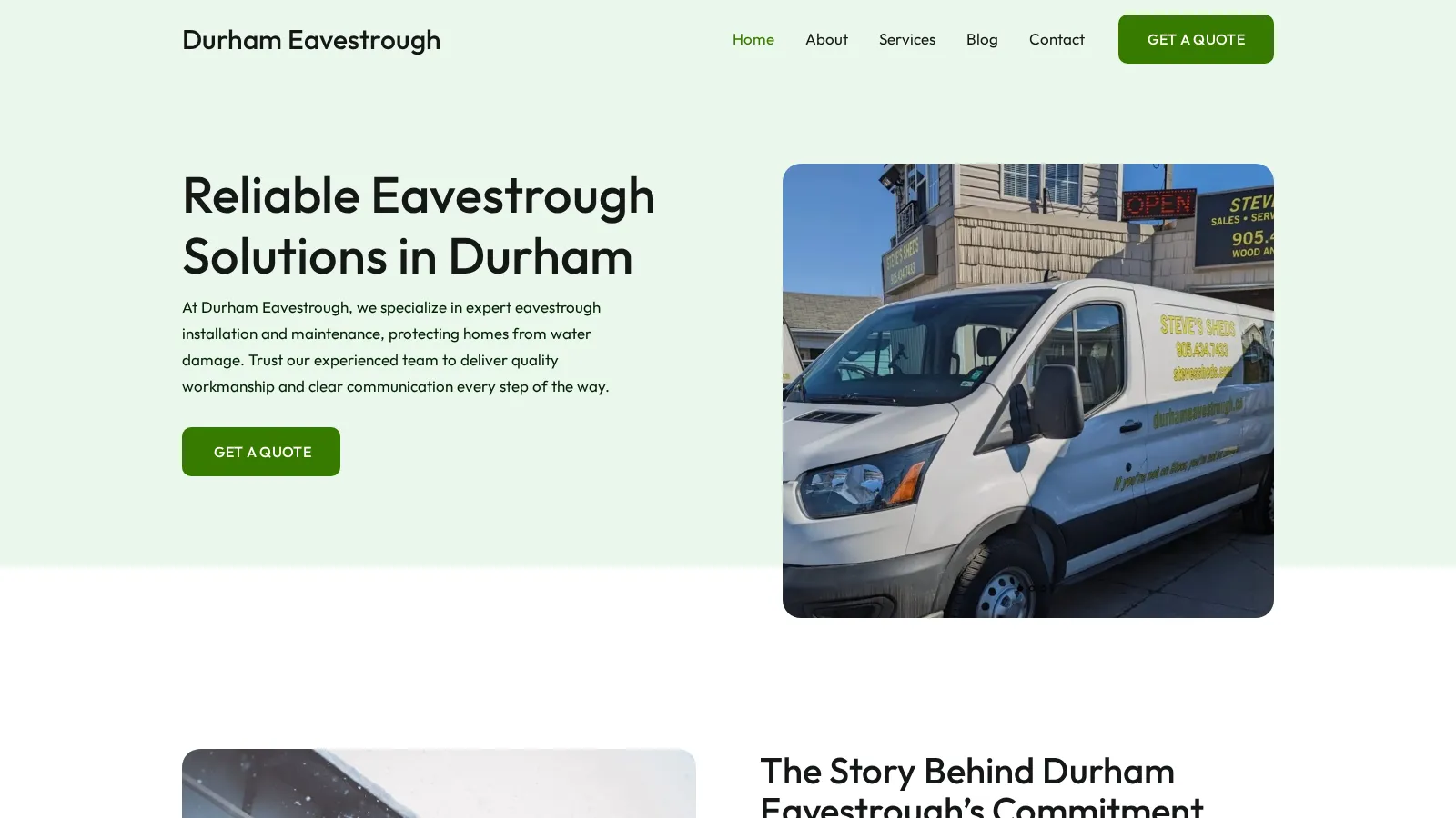 Durham Eavestrough website