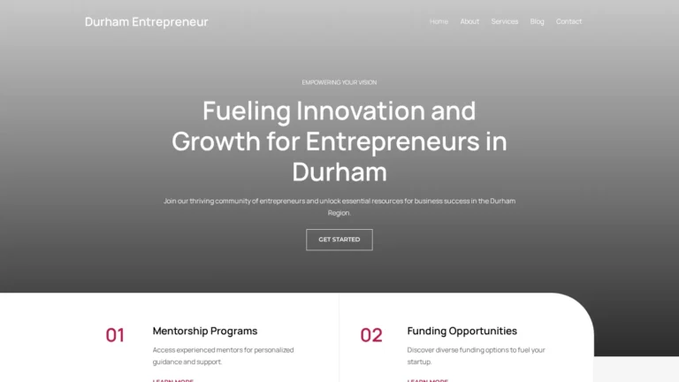 Durham Entrepreneur website preview