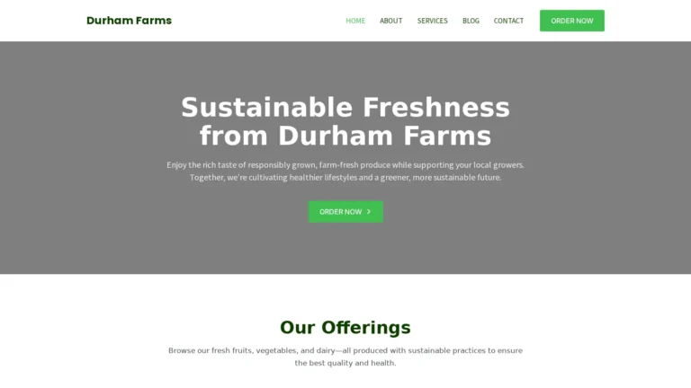 Durham Farms website preview