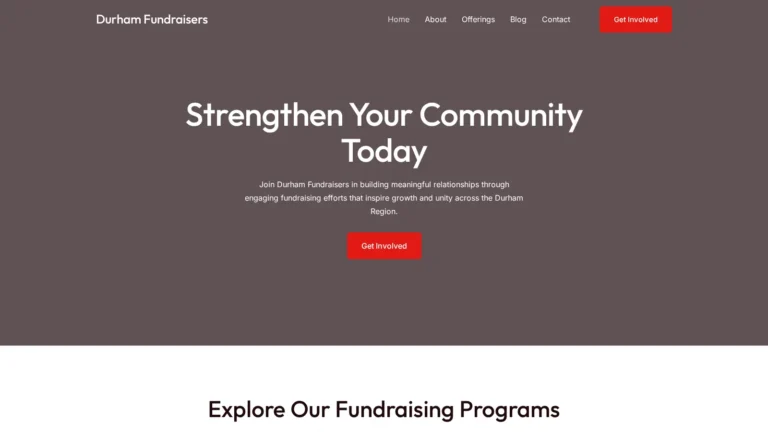 Durham Fundraisers website preview