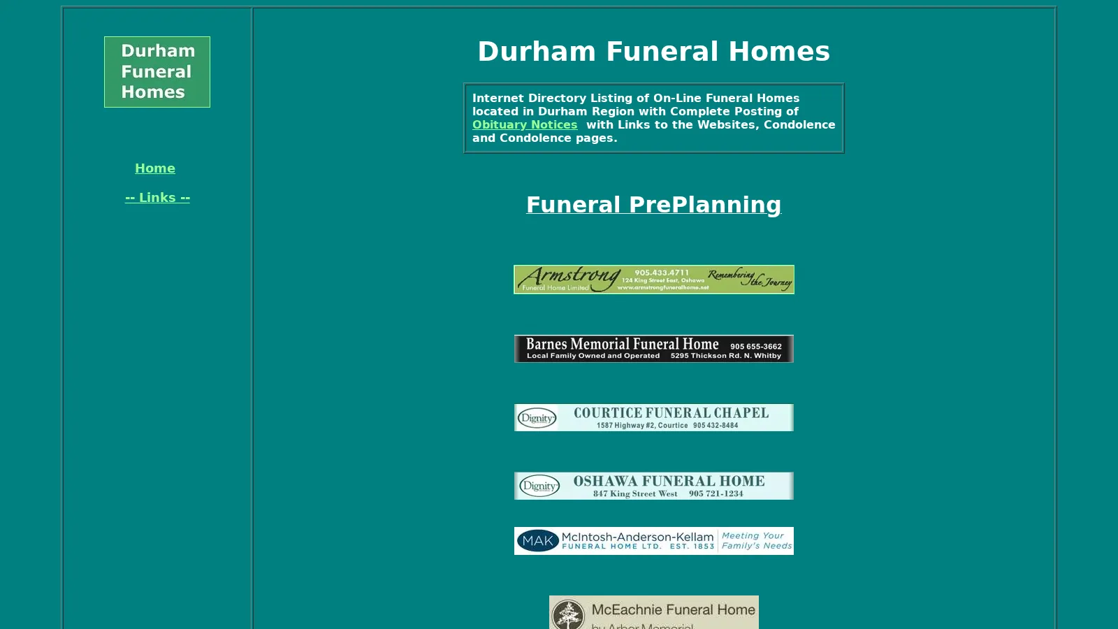 Durham Funeral Homes. website