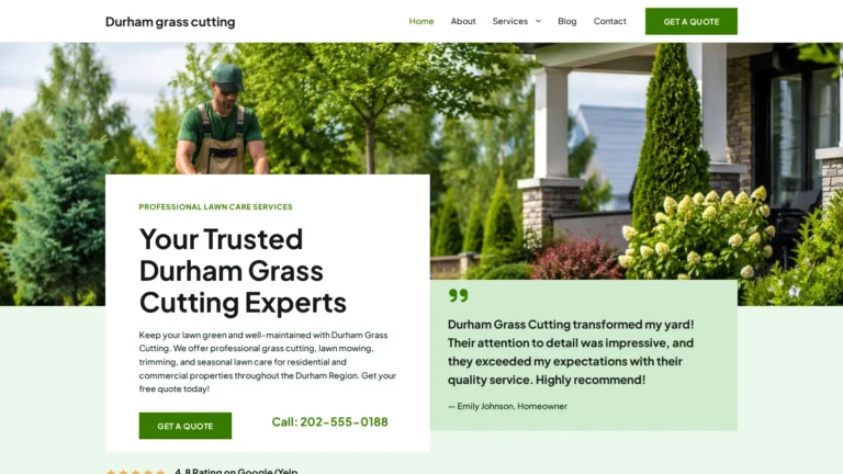 Durham grass cutting website preview