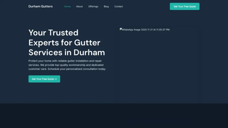 Durham Gutters website preview