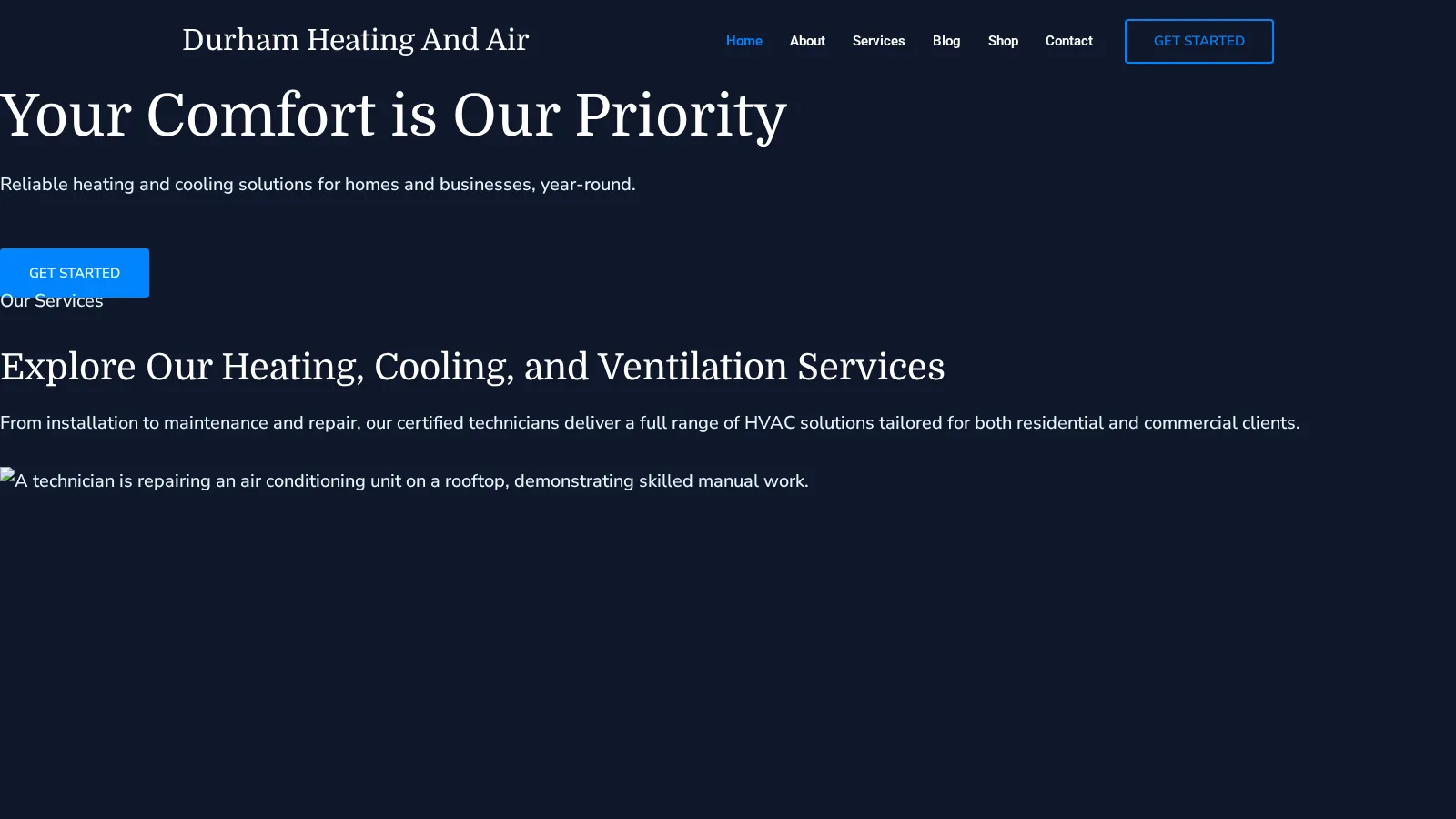 Durham Heating And Air website