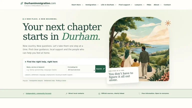 DurhamImmigration.com website preview