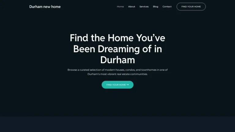 Durham new home website preview