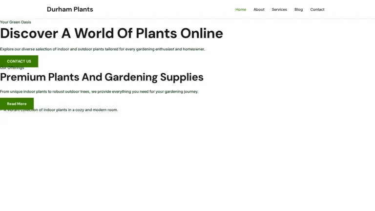 Durham Plants website preview