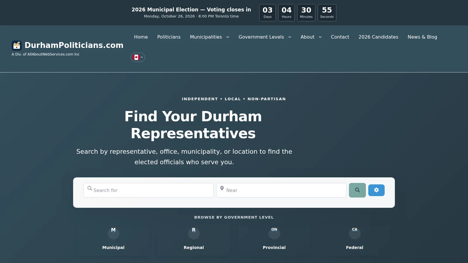 DurhamPoliticians.com website