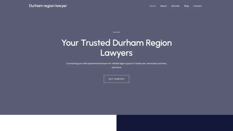 Durham region lawyer website preview