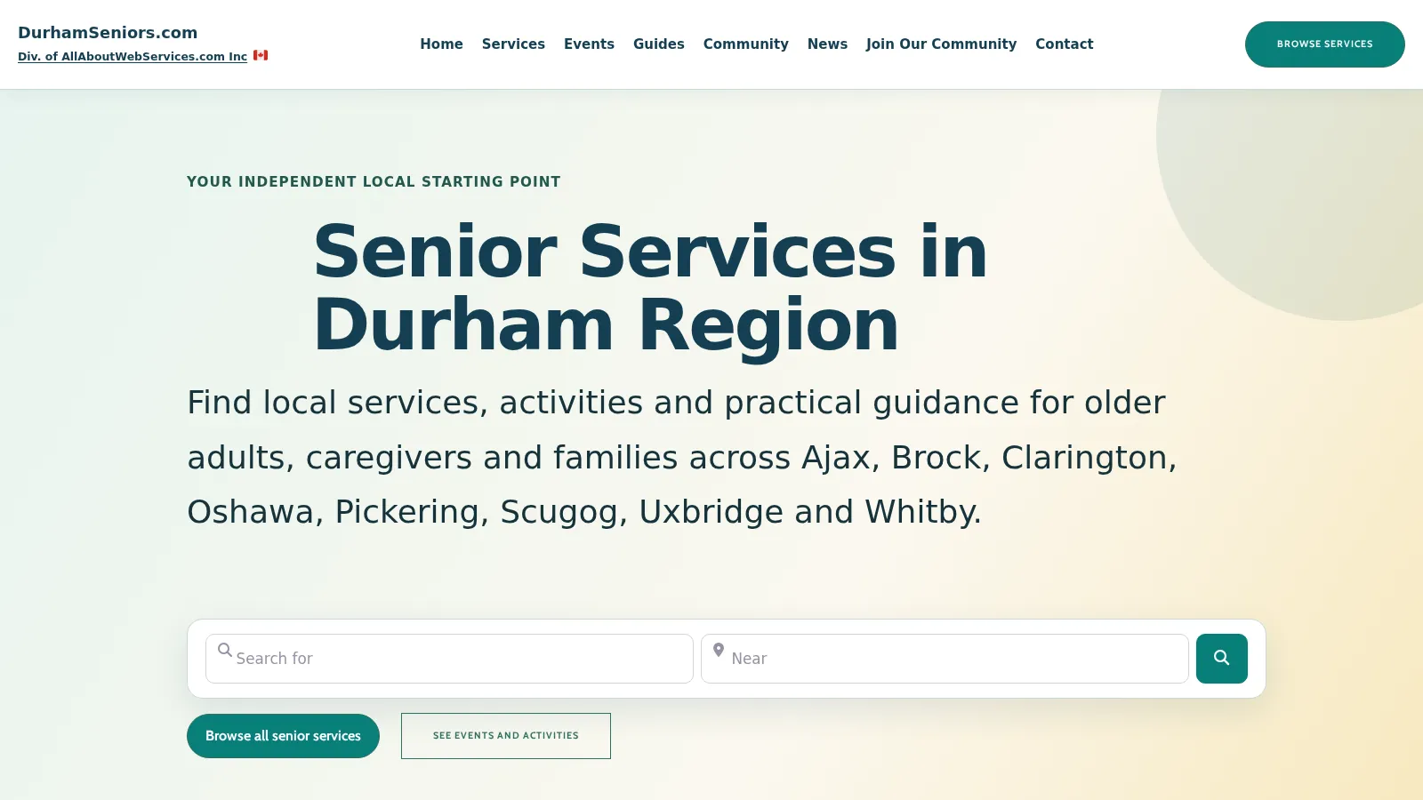DurhamSeniors.com website
