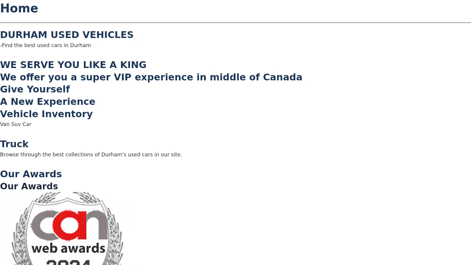 Durham Used Vehicles website