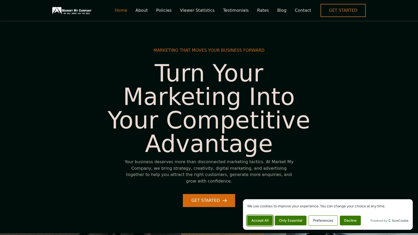 Market My Company website project