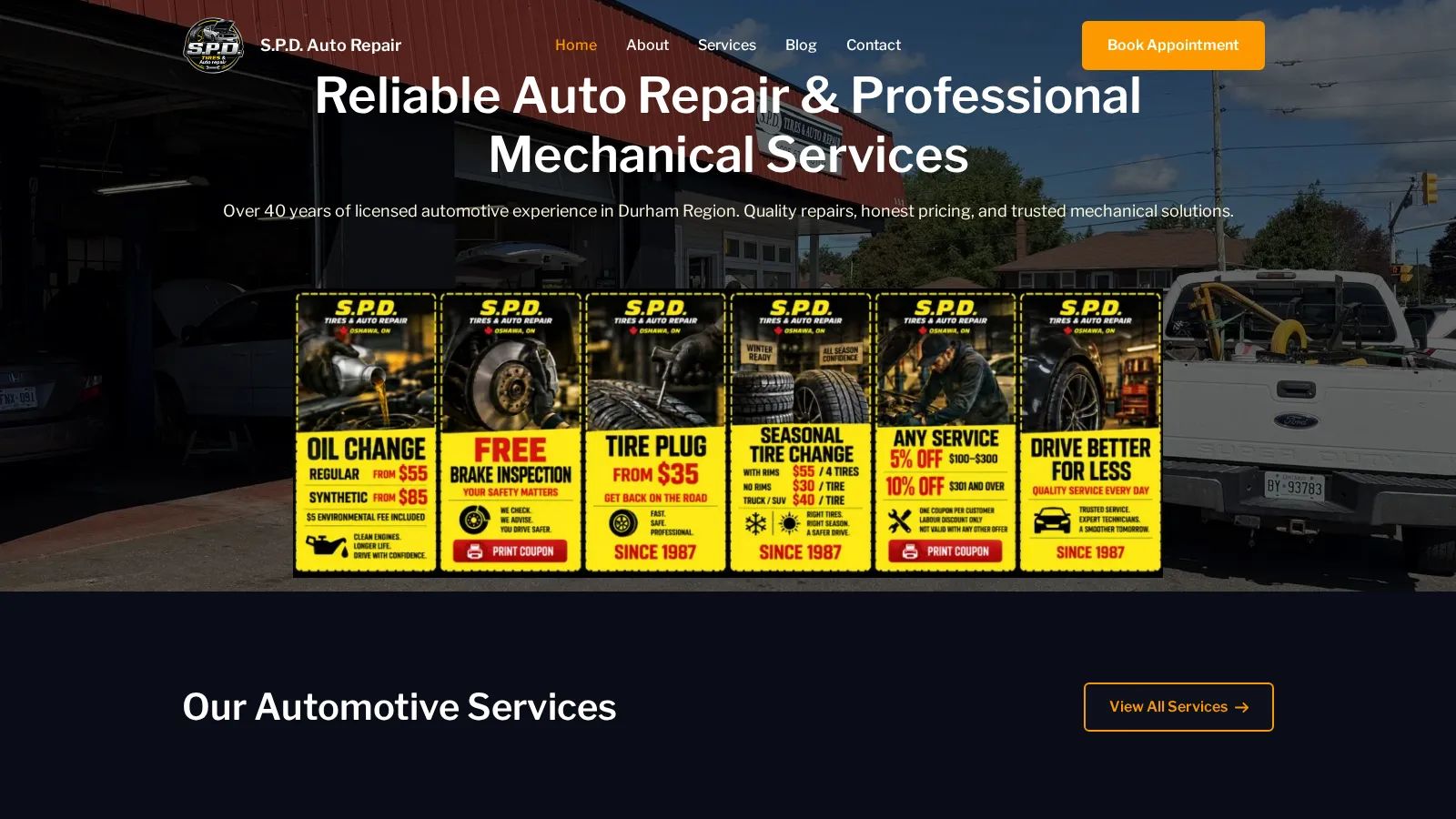 S.P.D. Auto Repair website