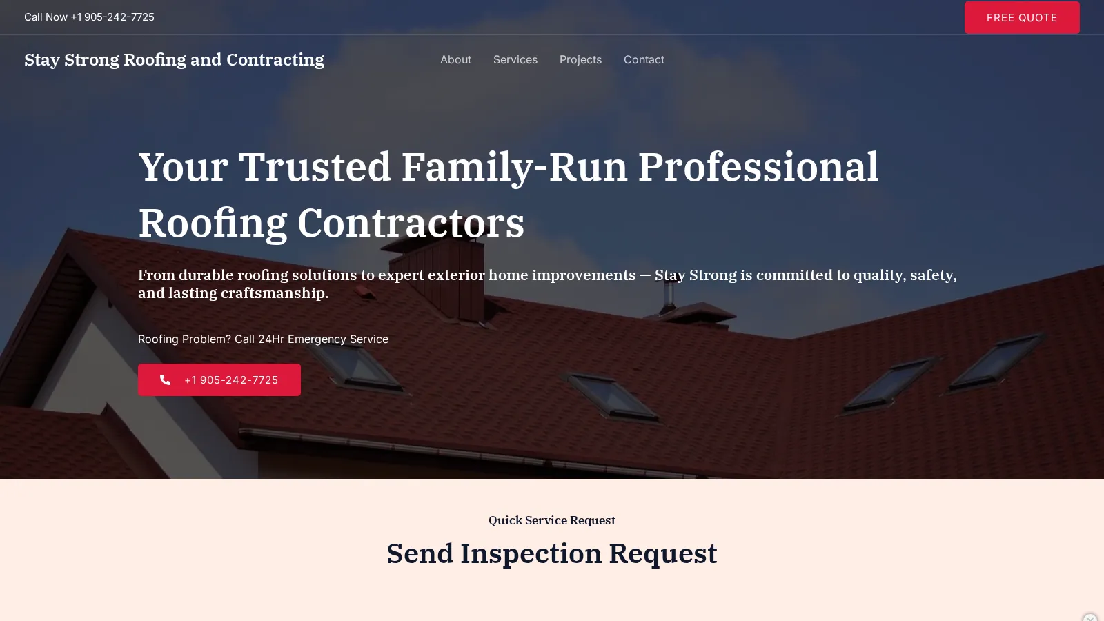 Stay Strong Roofing and Contracting website project