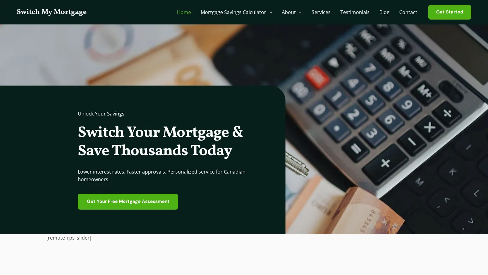 Switch My Mortgage website project
