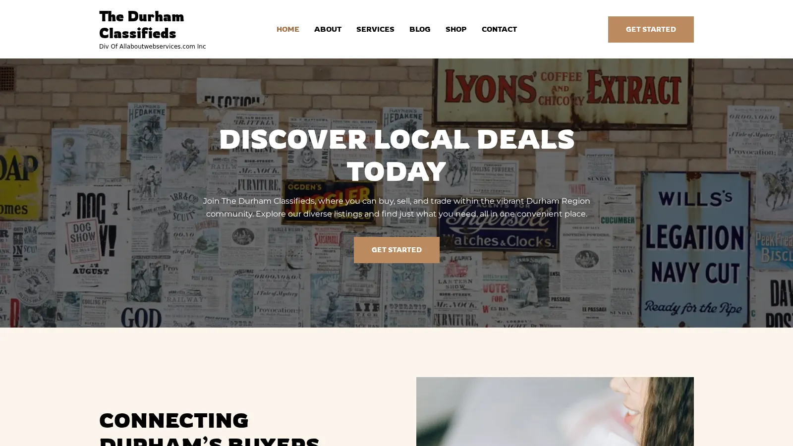 The Durham Classifieds website