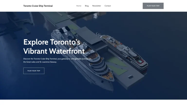 Toronto Cruise Ship Terminal website preview