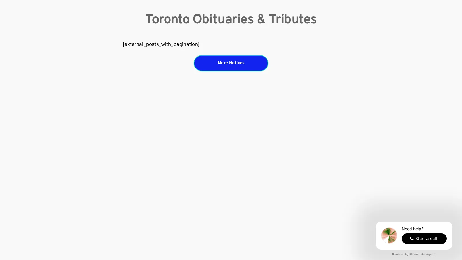 torontoobituaries.com website project